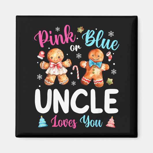 Nk Or Blue Uncle Loves You Gender Reveal Christmas マグネット (正面)