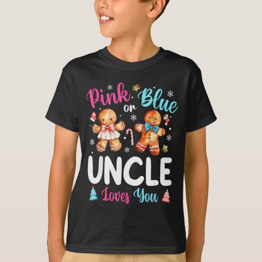 Nk Or Blue Uncle Loves You Gender Reveal Christmas Tシャツ (正面)