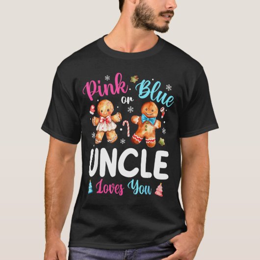 Nk Or Blue Uncle Loves You Gender Reveal Christmas Tシャツ (正面)