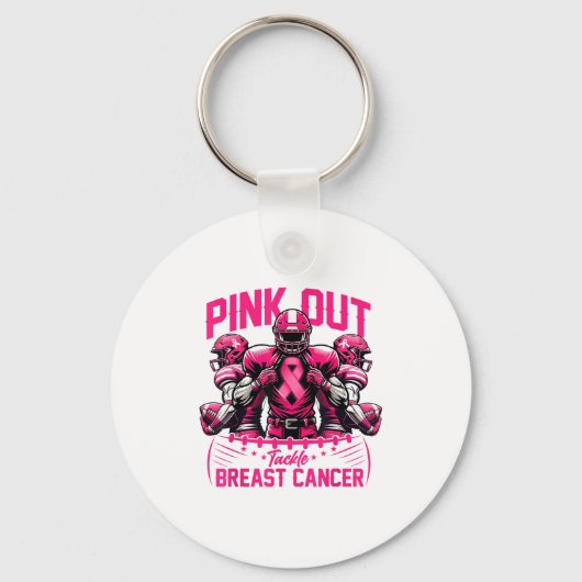 Nk Out Tackle Breast Cancer Awareness American Foo キーホルダー (正面)