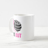 Nk Out Volleyball Breast Cancer Awareness Nk Ribbo コーヒーマグカップ (正面左)