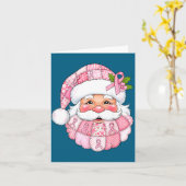Nk Patchwork Santa Breast Cancer Awareness Christm カード (黄色い花)