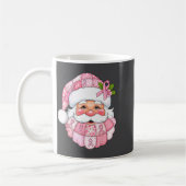 Nk Patchwork Santa Breast Cancer Awareness Christm コーヒーマグカップ (左)