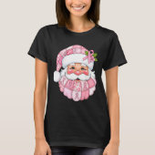 Nk Patchwork Santa Breast Cancer Awareness Christm Tシャツ (正面)