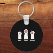 Nk Paw Prints Pet Lover Rock Paper Scissors Hand G キーホルダー (正面)