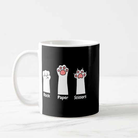 Nk Paw Prints Pet Lover Rock Paper Scissors Hand G コーヒーマグカップ (左)
