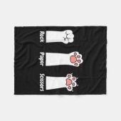 Nk Paw Prints Pet Lover Rock Paper Scissors Hand G フリースブランケット (正面(横))
