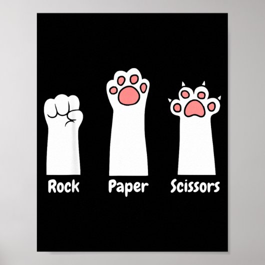 Nk Paw Prints Pet Lover Rock Paper Scissors Hand G ポスター (正面)