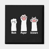 Nk Paw Prints Pet Lover Rock Paper Scissors Hand G マグネット (正面)