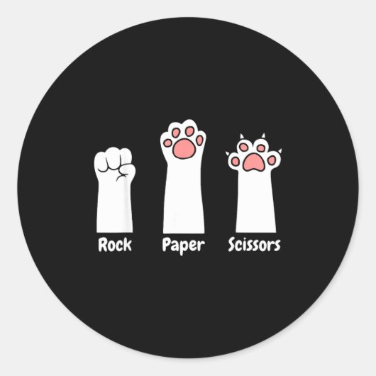 Nk Paw Prints Pet Lover Rock Paper Scissors Hand G ラウンドシール (正面)