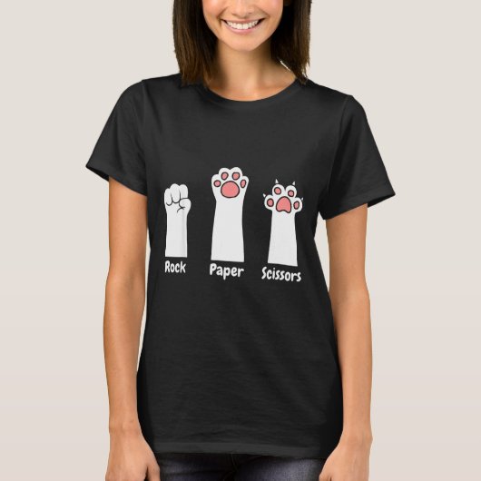 Nk Paw Prints Pet Lover Rock Paper Scissors Hand G Tシャツ (正面)