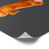 Nk Santa Red Long Haired Dachshund Christmas  ポスター (角)