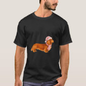 Nk Santa Red Long Haired Dachshund Christmas  Tシャツ (正面)