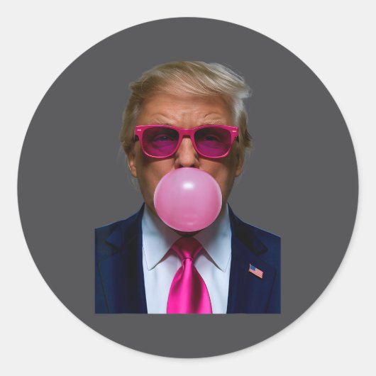 Nk Sungles Funny Donald Trump Nk Bubble Gum 2024  ラウンドシール (正面)