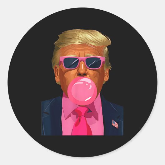 Nk Sungles Trump Bubble Gum 2024 Vote President Fu ラウンドシール (正面)