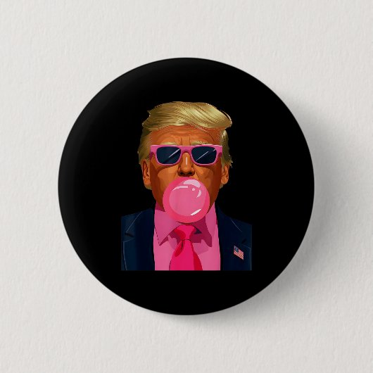 Nk Sungles Trump Bubble Gum 2024 Vote President Fu 缶バッジ (正面)