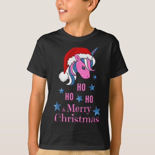 Nk Unicorn Santa Merry Christmas  Tシャツ (正面)