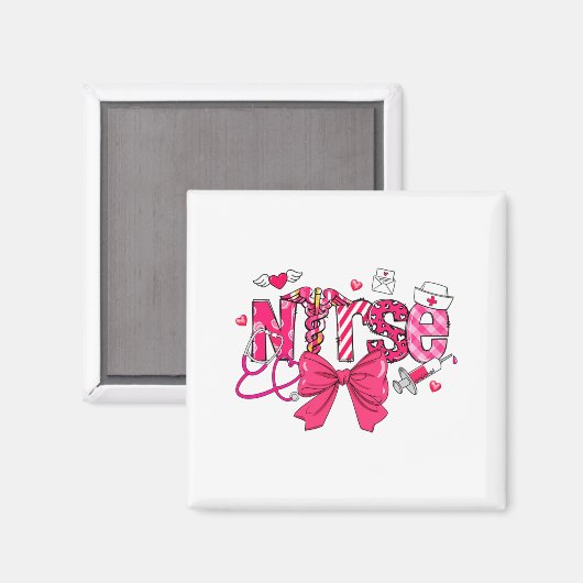 Nk Valentine Nurse Coquette Bow Cuds Favorite マグネット (正面/裏面)