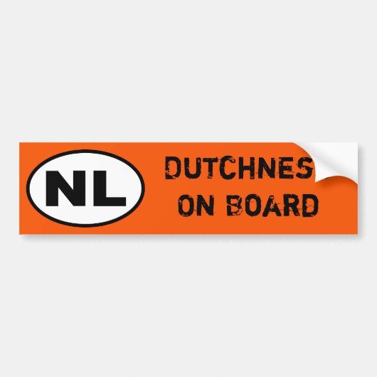 NLのステッカー- Dutchness船上に バンパーステッカー (正面)