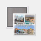 NL0037ヨーロッパ、オランダ、ABC諸島、冷蔵庫 マグネット (正面/裏面)