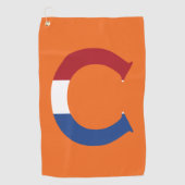 NLDフラグに上書きCモノグラムonまたはgtcnt ゴルフタオル (正面)