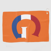 NLDフラグの上にオーバーレイされたGモノグラムまたはgtcnt ゴルフタオル (横)