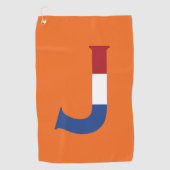 NLDフラグの上にJモノグラムを重ねて表示またはgtcnt ゴルフタオル (正面)