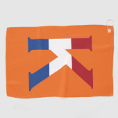 NLDフラグのKモノグラムがオンまたはgtcntにオーバーレイ ゴルフタオル (横)