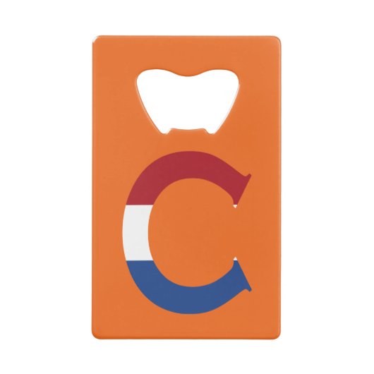 NLDフラグまたはbocntに上書きCモノグラム クレジットカード栓抜き (正面)