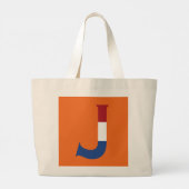 NLDフラグまたはjtcntにJモノグラムがオーバーレイ ラージトートバッグ (裏面)