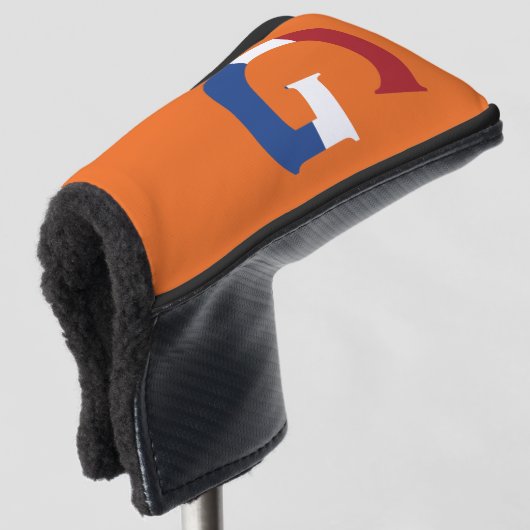 NLDフラグまたはpccnにオーバーレイされたGモノグラム ゴルフヘッドカバー (3/4 正面)