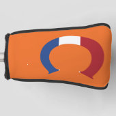 NLDフラグまたはpccntにCモノグラムがオーバーレイ ゴルフヘッドカバー (正面)