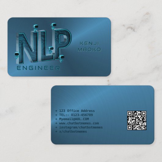🤖NLPエンジニアチャットボット開発者の会話AI 名刺 (正面/裏面)
