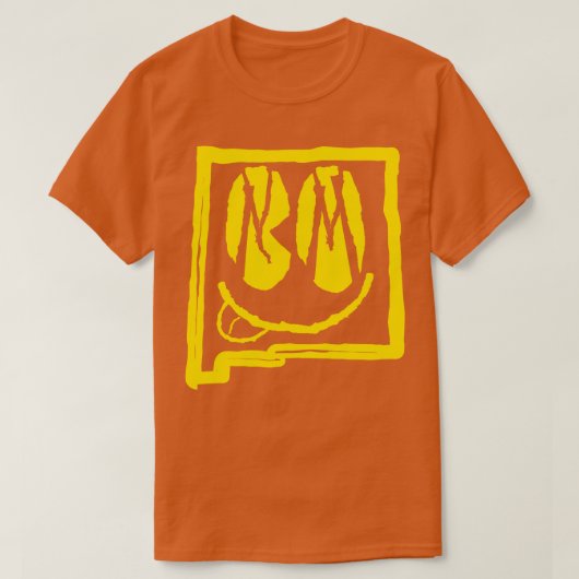 NMアイズニューメキシコグランジ笑顔顔ブラックバック Tシャツ (デザイン正面)
