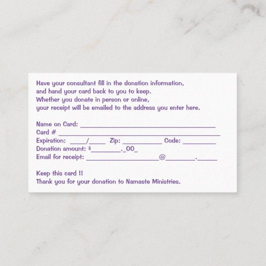 NM寄付カード 名刺 (裏面)