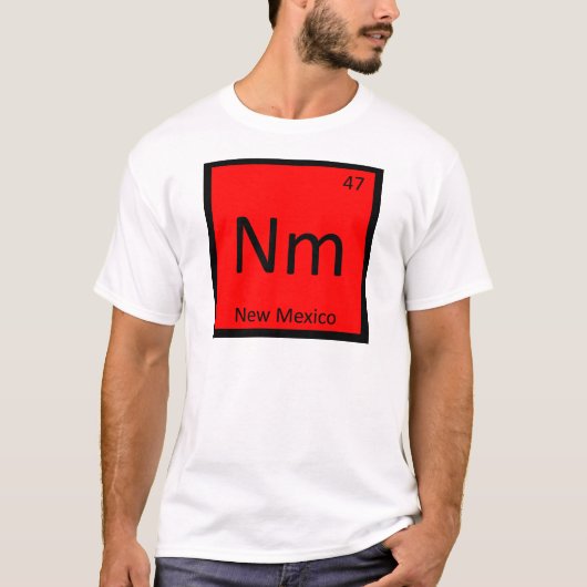 Nm - ニューメキシコ州立化学周期表 tシャツ (正面)
