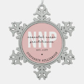 NNP新生児カスタムナース開業医 スノーフレークピューターオーナメント (正面)