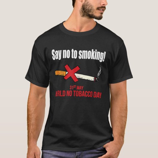 Noと答える喫煙タンク上部 Tシャツ (正面)
