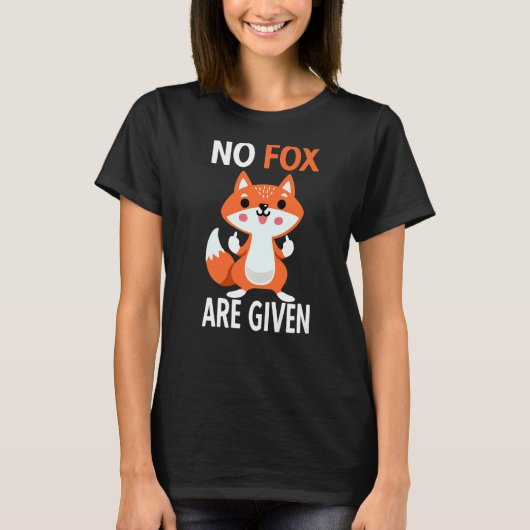 Noキツネ与えは中指キツネ Tシャツ (正面)