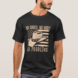 NoシューズNoシャツNo problemsカウボーイウェスタンカウント Tシャツ