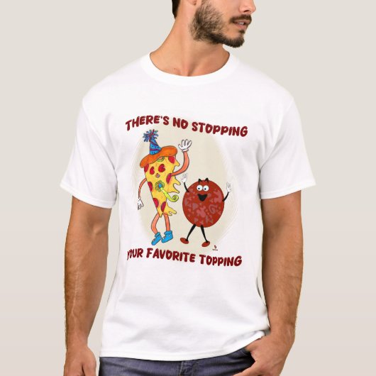 No'ストップ's thatトッピングピザ漫画 tシャツ (正面)