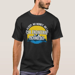 NoスリープNoお金Noライフ市民エンジニアリングテクノ Tシャツ