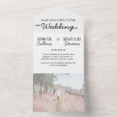 Noテーマ、ラブフォトキープサケ結婚式招待状 オールインワン招待状 (内側)