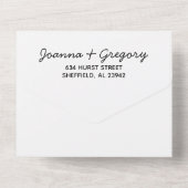 Noテーマ、ラブフォトキープサケ結婚式招待状 オールインワン招待状 (裏面)