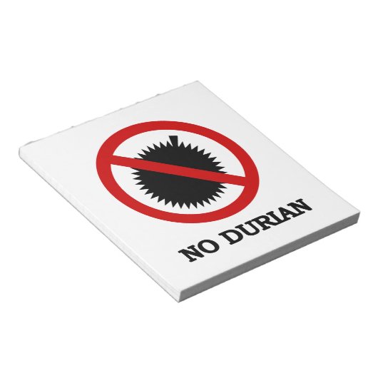 NOデュリアン熱帯果実サイン ノートパッド (アングル)