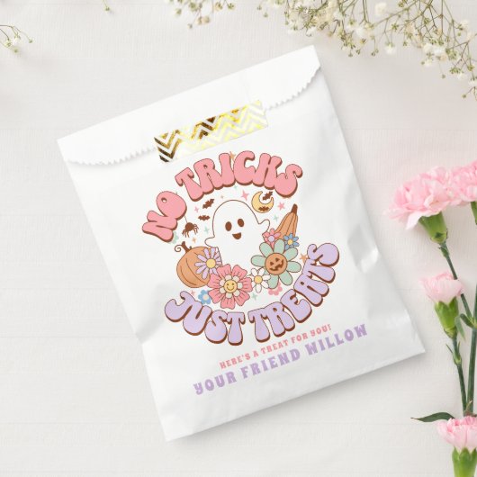 NoトリックだけでハロウィーンレトロGroovy幽霊 フェイバーバッグ (封をした状態)