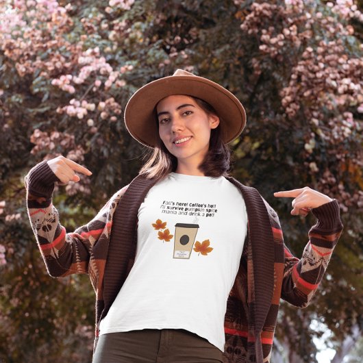 NOパンプキンスパイスコーヒー紅葉 Tシャツ