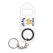 NOビールブルーおもしろい文字を恐れる キーホルダー栓抜き (正面)