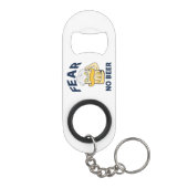 NOビールブルーおもしろい文字を恐れる キーホルダー栓抜き (裏面)