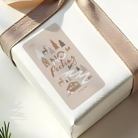 Noピーキングウッドランド動物の居心地の良い村 ラベル